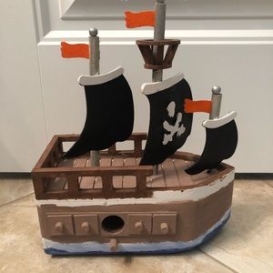 Hand Painted Wooden Pirate Ship